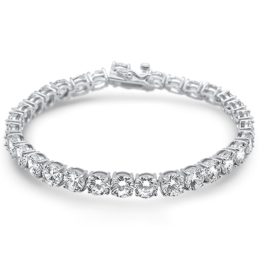 6MM Round Fine Cz .925 Sterling Silver Bracelet 7.75"