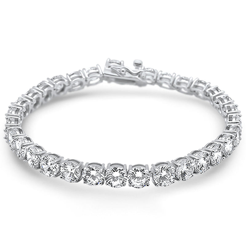 6MM Round Fine Cz .925 Sterling Silver Bracelet 7.75"