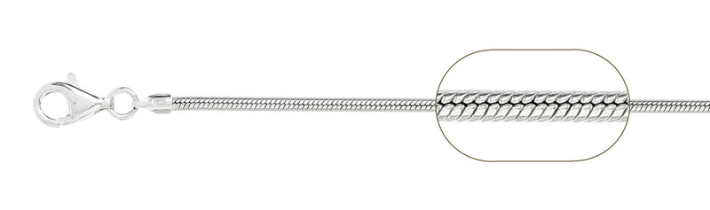 050-1.9MM Snake Chain .925  Solid Sterling Silver Sizes 7-30" NEW
