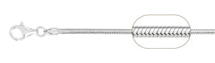 060-2.1MM Snake Chain .925  Solid Sterling Silver Sizes 16-30" NEW