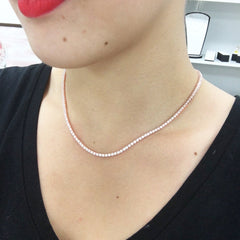2.5MM  Round Cubic Zirconia Necklace .925 Sterling Silver Pendant 18",22"