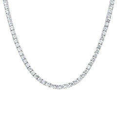 5MM Available 2 Colors Round Cubic Zirconia Necklace .925 Sterling Silver 18",22"
