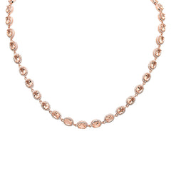 CLOSEOUT! Rose Gold Plated Morganite Oval & Cubic Zirconia .925 Sterling Silver Necklace
