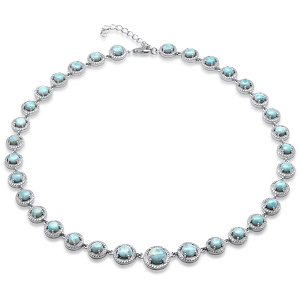 Natural Larimar .925 Sterling Silver Necklace