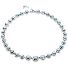 Natural Larimar .925 Sterling Silver Necklace