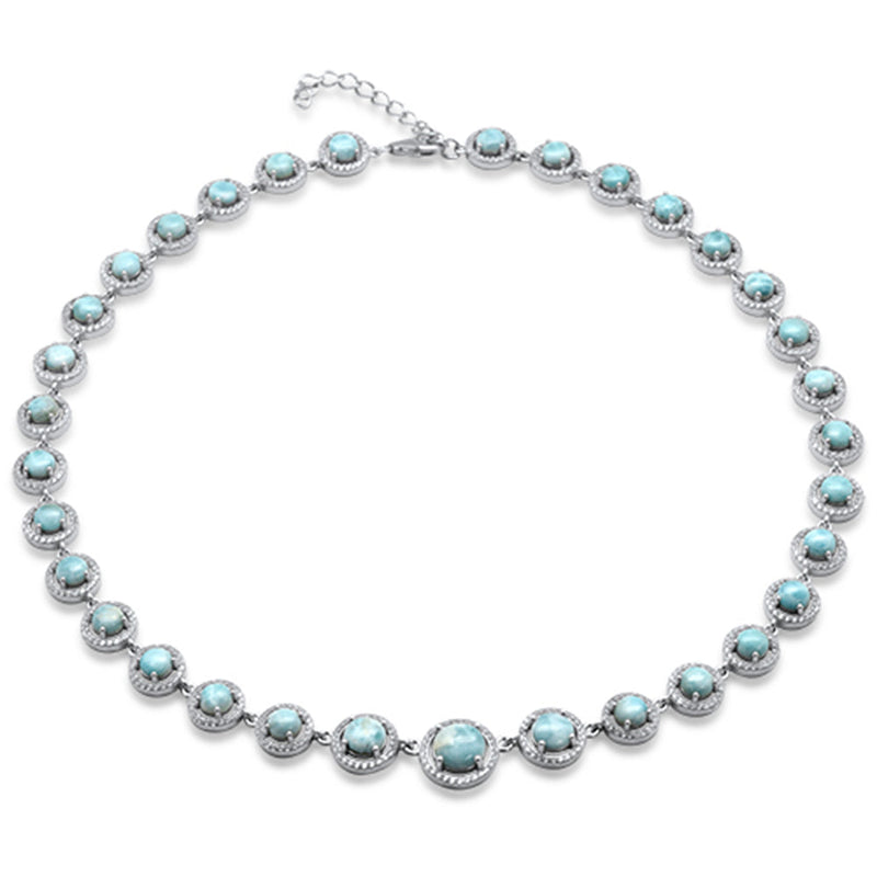 Natural Larimar .925 Sterling Silver Necklace