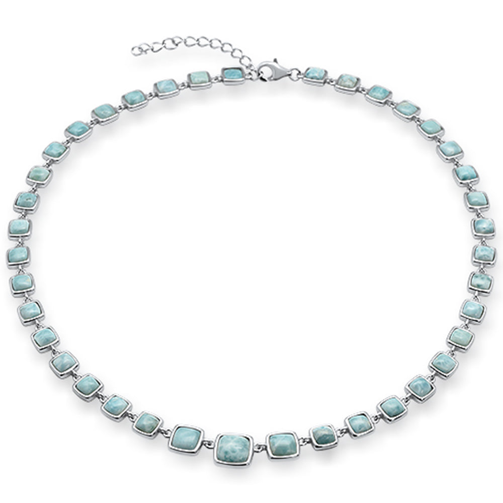 Natural Larimar .925 Sterling Silver Necklace
