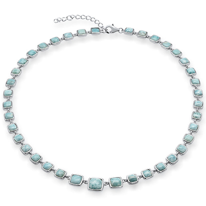 Natural Larimar .925 Sterling Silver Necklace