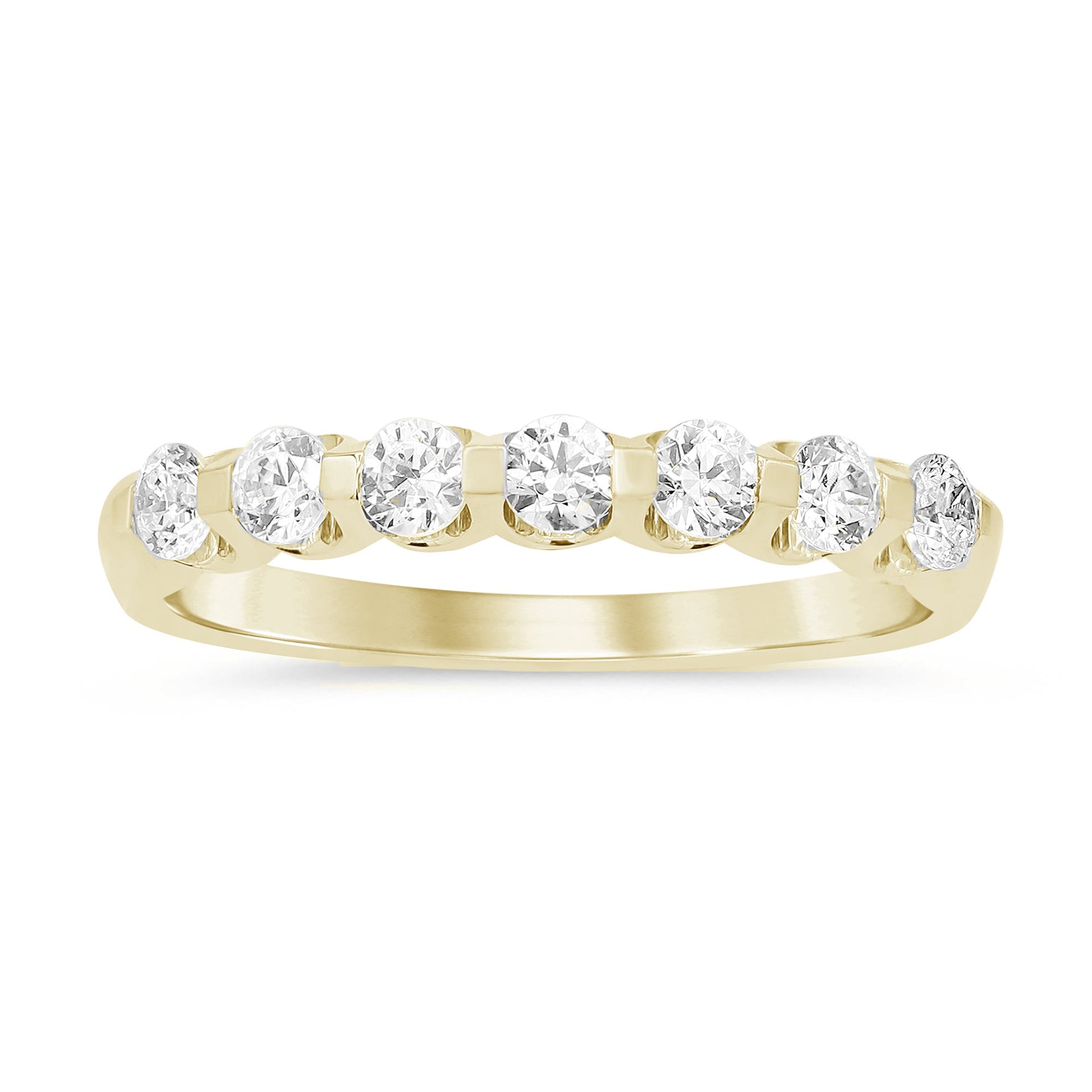 DIAMOND CLOSEOUT! .55ct G SI 14K Yellow Gold Diamond 7-Stones Ring Band