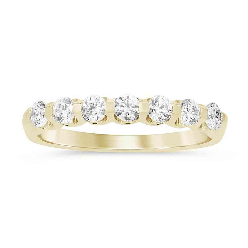 DIAMOND CLOSEOUT! .55ct G SI 14K Yellow Gold Diamond 7-Stones Ring Band