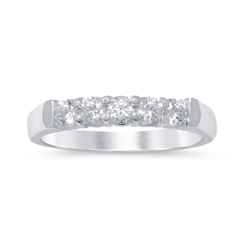 SPECIAL! .55ct G SI 14K White Gold Diamond 5-Stone Ring Band