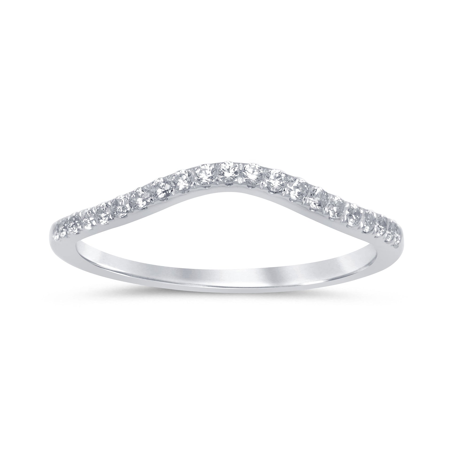 .20ct 14k White Gold Stackable Wedding Anniversary Diamond Ring 6.5