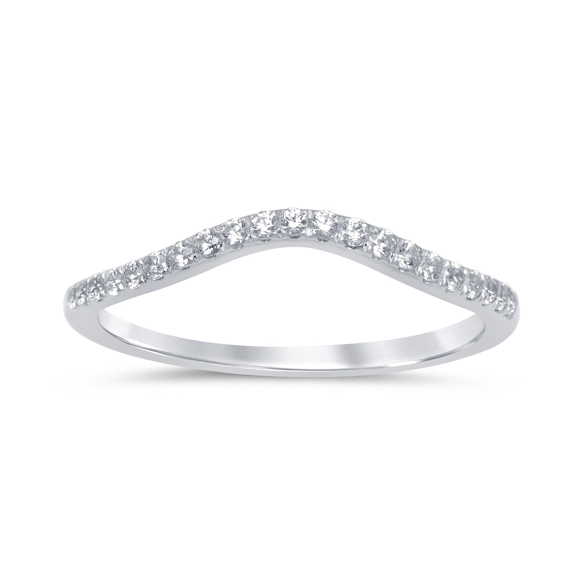 .20ct 14k White Gold Stackable Wedding Anniversary Diamond Ring 6.5