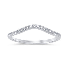 .20ct 14k White Gold Stackable Wedding Anniversary Diamond Ring 6.5