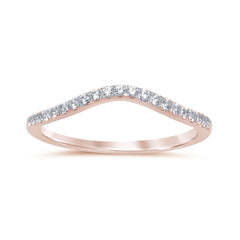 .22ct 14k Rose Gold Curved Stackable Wedding Anniversary Diamond Ring
