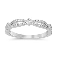 DIAMOND CLOSEOUT! .26ct G SI 14K White Gold Women's Ring Band Size 7