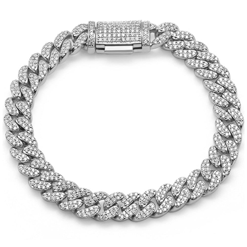 SPECIAL! 9mm 2.60ct G SI 14K White Gold Diamond Round Cuban Bracelet 8"
