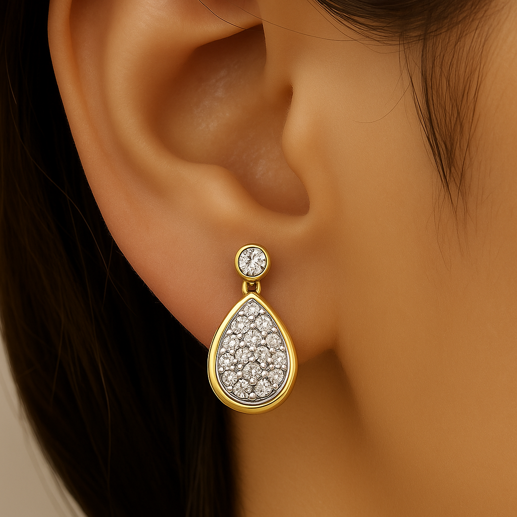 SPECIAL!.26ct G SI 14K Yellow Gold Diamond Pear Shape Diamond Earrings