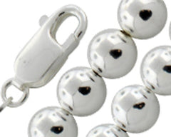 CLOSEOUT 20% OFF! 10MM Ball Bead Chain .925  Solid Sterling Silver Sizes 7.5-8" and 16-20" NEW