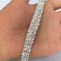 SPECIAL!8.43ct G SI 14K White Gold Diamond Multi Shape Bracelet 7" Long