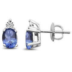 GEMSTONE CLOSEOUT ! 1.26ct 10k White Gold Tanzanite & Diamond Earring