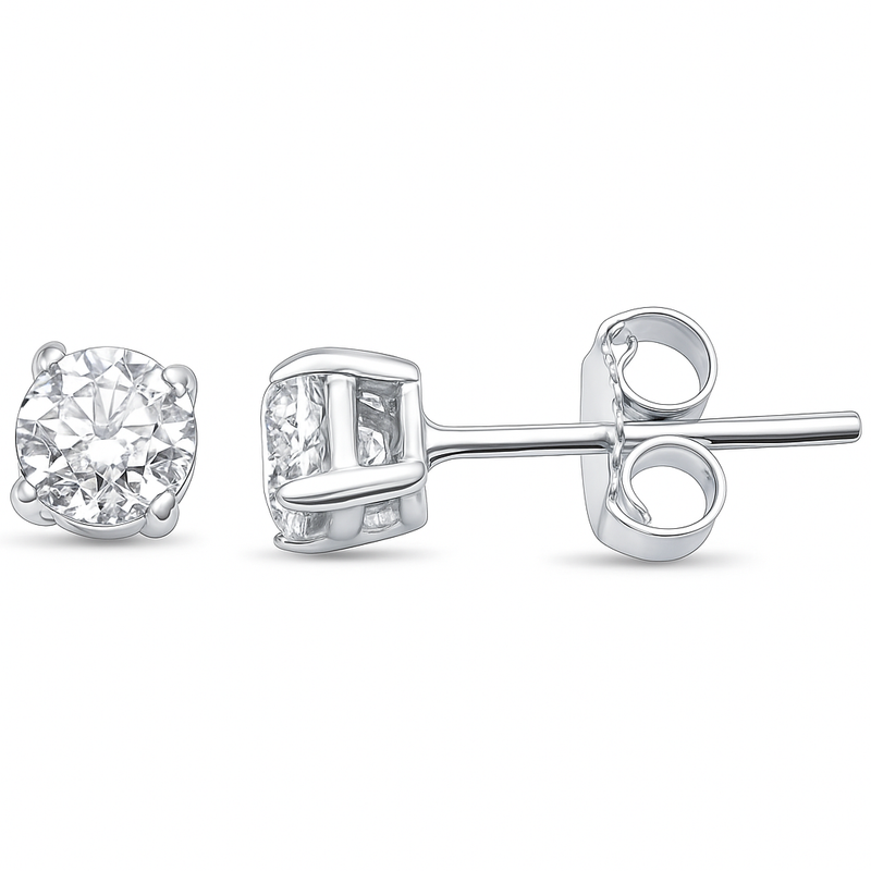 SPECIAL! 1.42ct G SI 14K White Gold Round Diamond Solitaire Earrings