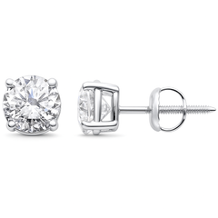 SPECIAL! 2.15ct G SI 14K White Gold Round Diamond Solitaire Stud Earrings