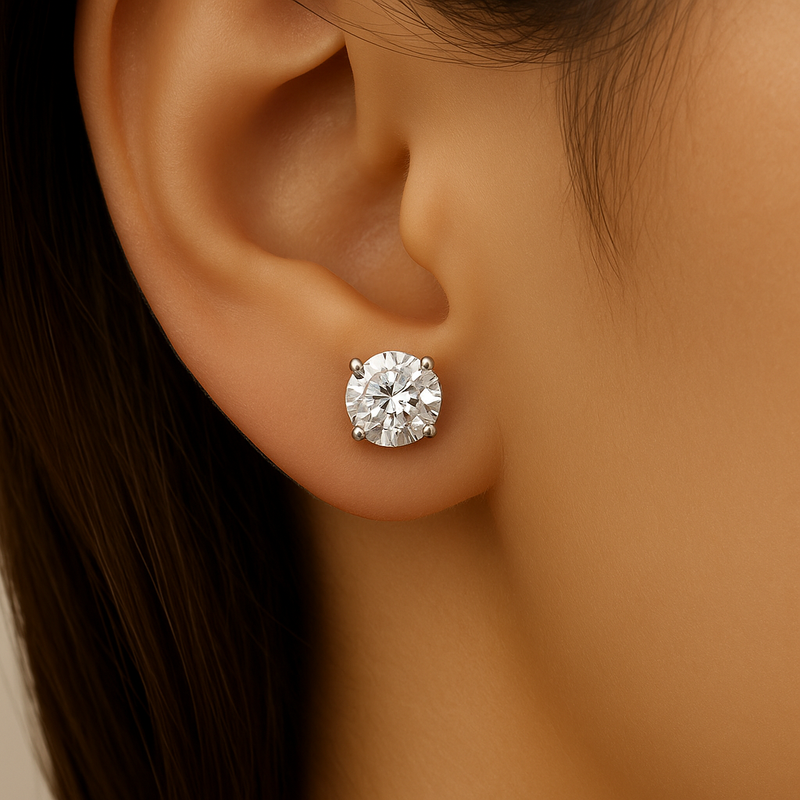 SPECIAL! 2.15ct G SI 14K White Gold Round Diamond Solitaire Stud Earrings