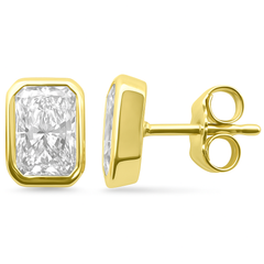 SPECIAL!1.03ct G SI 14K Yellow Gold Diamond Radiant Cut Diamond Stud Earrings
