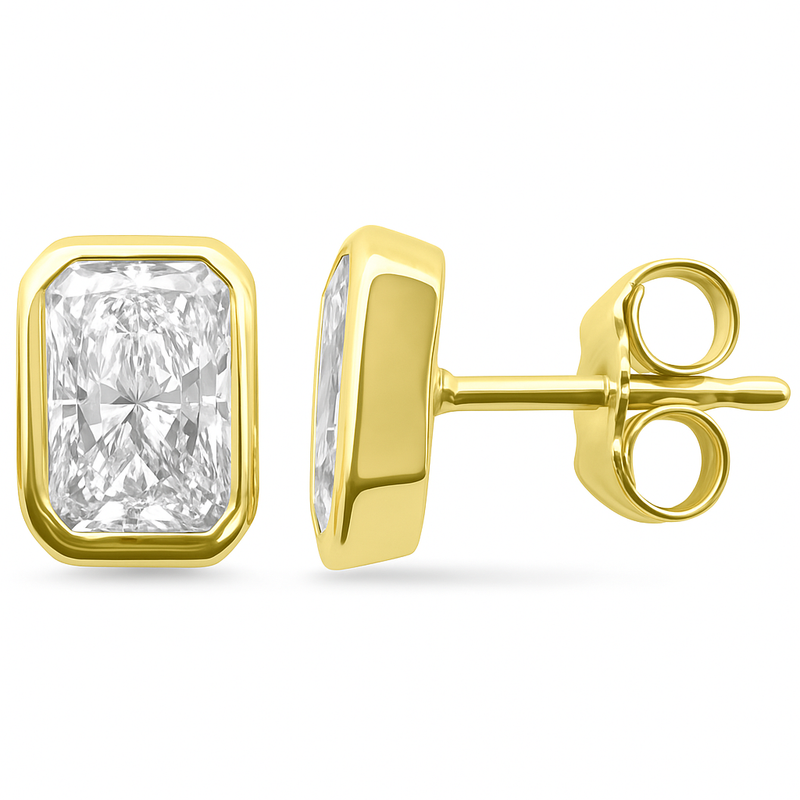 SPECIAL!.81ct G SI 14K Yellow Gold Diamond Radiant Cut Diamond Stud Earrings
