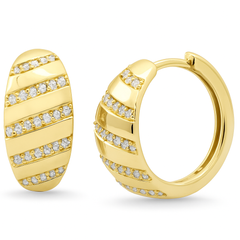 SPECIAL!.26ct G SI 14K Yellow Gold Diamond Modern Hoop Earrings
