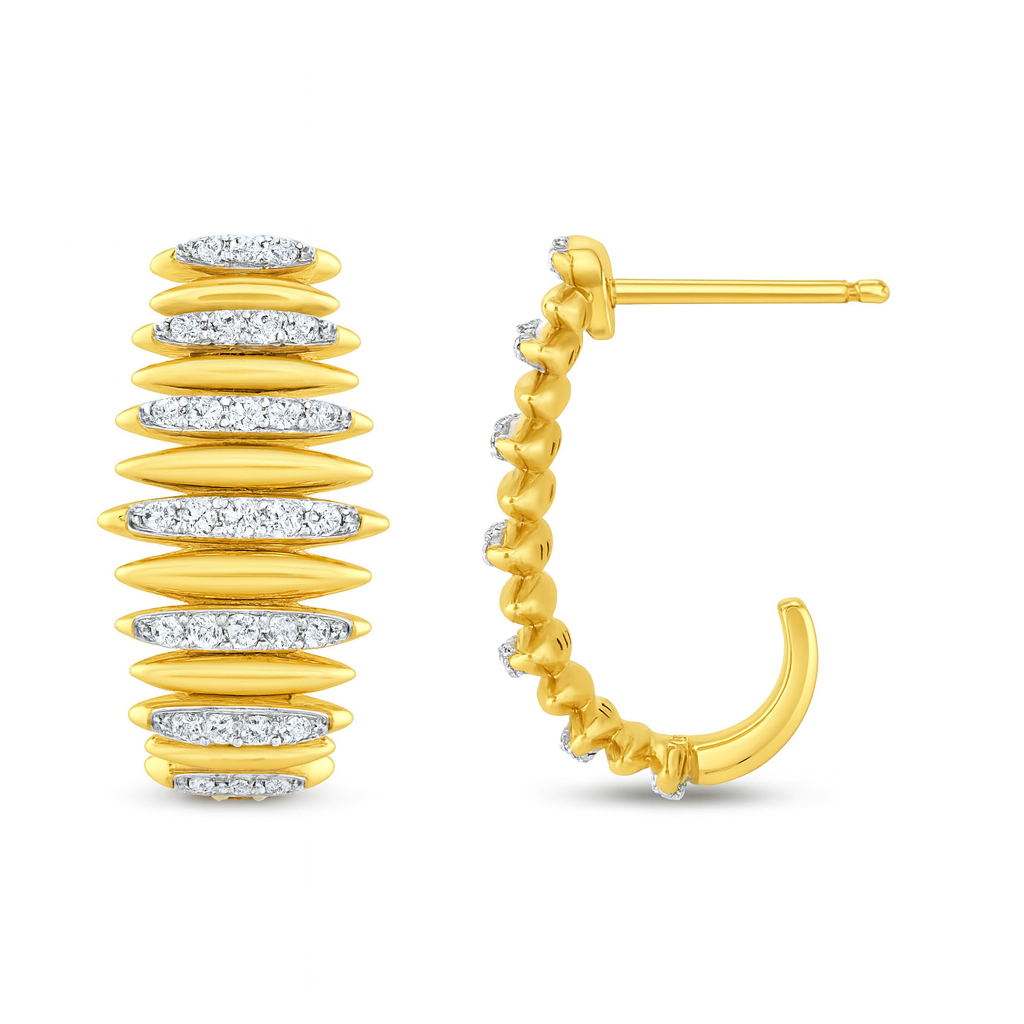 SPECIAL! .36ct G SI 14K Yellow Gold Diamond Dome Earrings