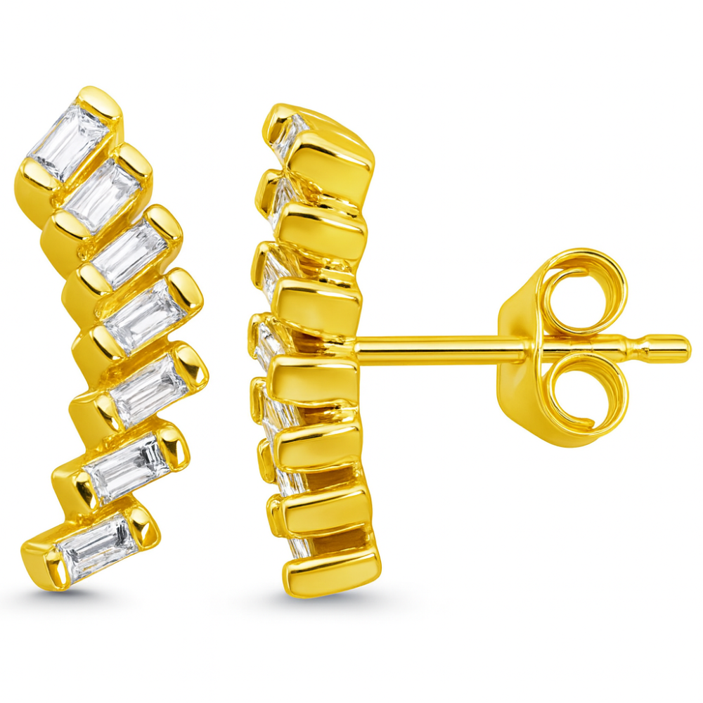 SPECIAL!.53ct G SI 14K Yellow Gold Baguette Diamond Earrings