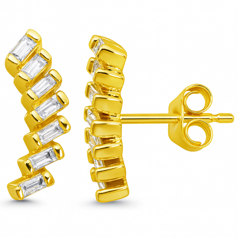 SPECIAL!.53ct G SI 14K Yellow Gold Baguette Diamond Earrings