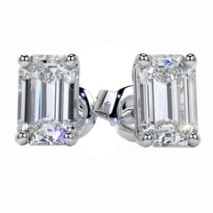 SPECIAL! .40ct G SI 14K White Gold Diamond Emerald Cut Solitaire Stud Earrings