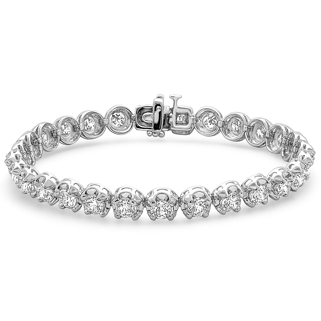 SPECIAL! 8.66ct G SI 14K White Gold Diamond Tennis Bracelet 7" Long