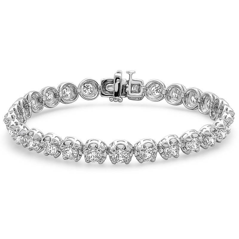 SPECIAL! 8.66ct G SI 14K White Gold Diamond Tennis Bracelet 7" Long