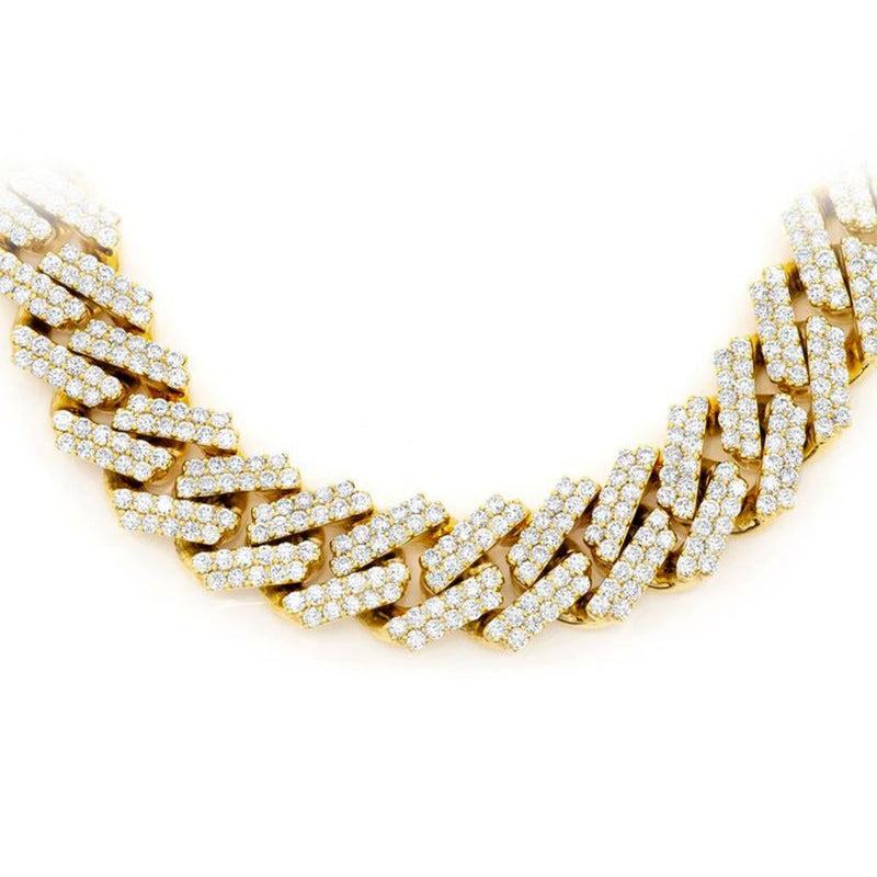 SPECIAL! 7MM 4.33ct G SI 14K Yellow Gold Diamond Square Cuban Necklace 18"