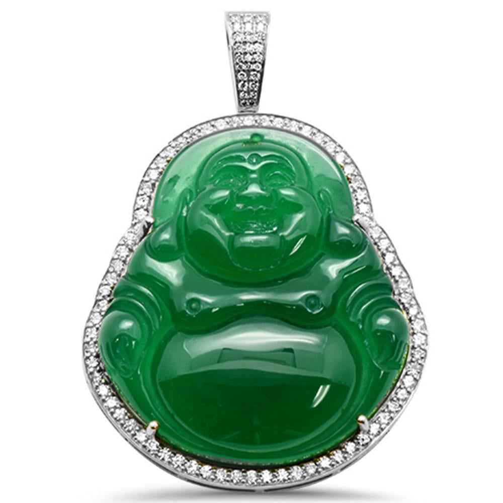 GEMSTONE CLOSEOUT! 1.12ct 14k Gold Diamond Big Buddha Pendant