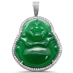 GEMSTONE CLOSEOUT! 1.12ct 14k Gold Diamond Big Buddha Pendant