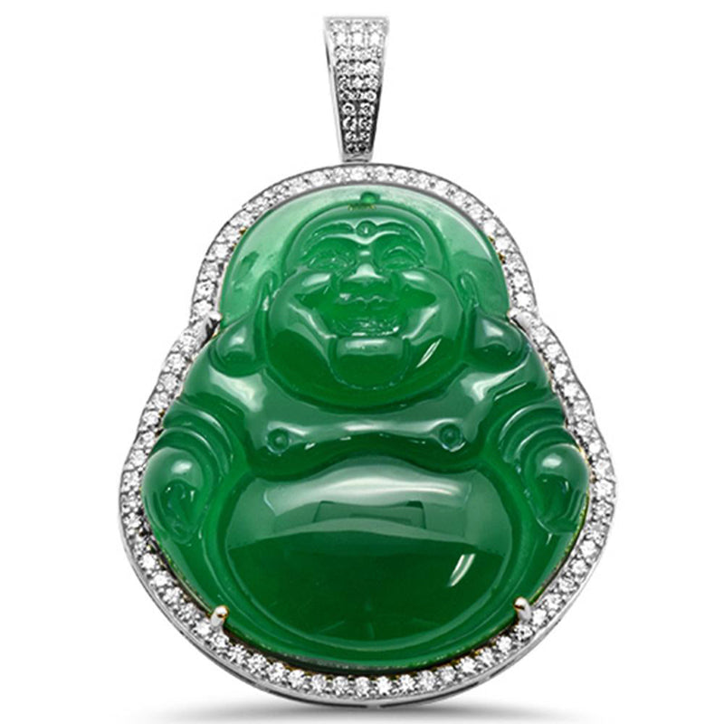 GEMSTONE CLOSEOUT! 1.12ct 14k Gold Diamond Big Buddha Pendant