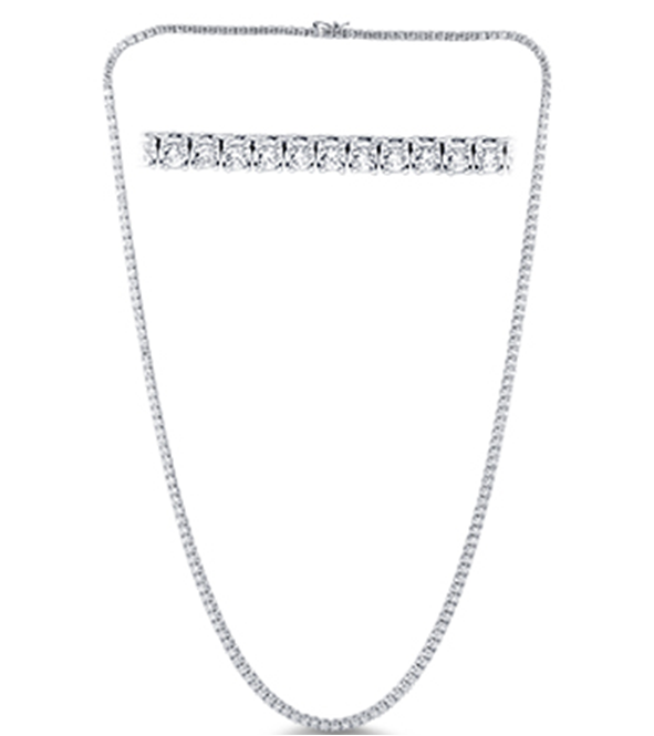 SPECIAL!5.01ct G SI 14K White Gold Diamond Tennis Necklace 16" Long