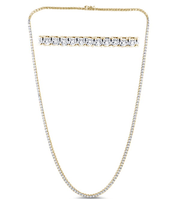 SPECIAL!4.43ct G SI 14K Yellow Gold Diamond Tennis Necklace 16"