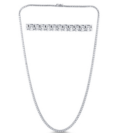 SPECIAL!4.37ct G SI 14K White Gold Diamond Tennis Necklace 16" Long