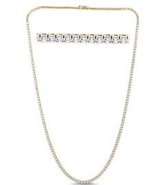 SPECIAL!4.34ct G SI 14K Yellow Gold Diamond Tennis Necklace 16"