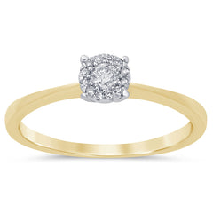 SPECIAL! .15ct 14k Yellow Gold Diamond Promise Engagement Ring Size 6.5