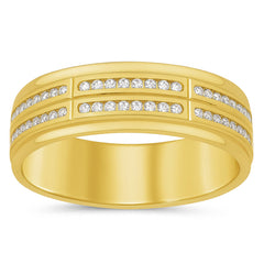 SPECIAL!.27ct G SI 14K Yellow Gold Diamond Men's Band Ring  Size 10