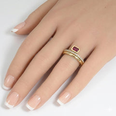 SPECIAL! .49ct G SI 14kt Yellow Gold Diamond & Ruby Gemstone Ring Size 6.5