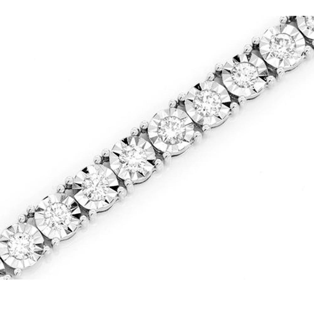 SPECIAL! 2.29ct G SI 10K White Gold Diamond Miracle Illusion Tennis Necklace 22" Long