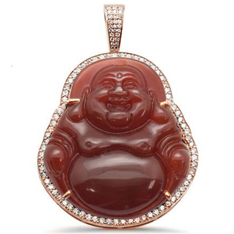 GEMSTONE CLOSEOUT! 1.12ct 14k Gold Diamond Big Buddha Pendant